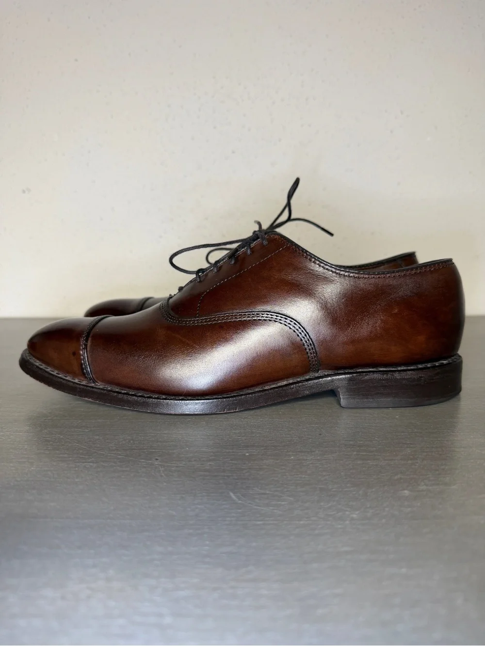 Allen Edmonds Park Avenue Black Leather Cap Toe Oxford Men's Dress Shoes 7 D